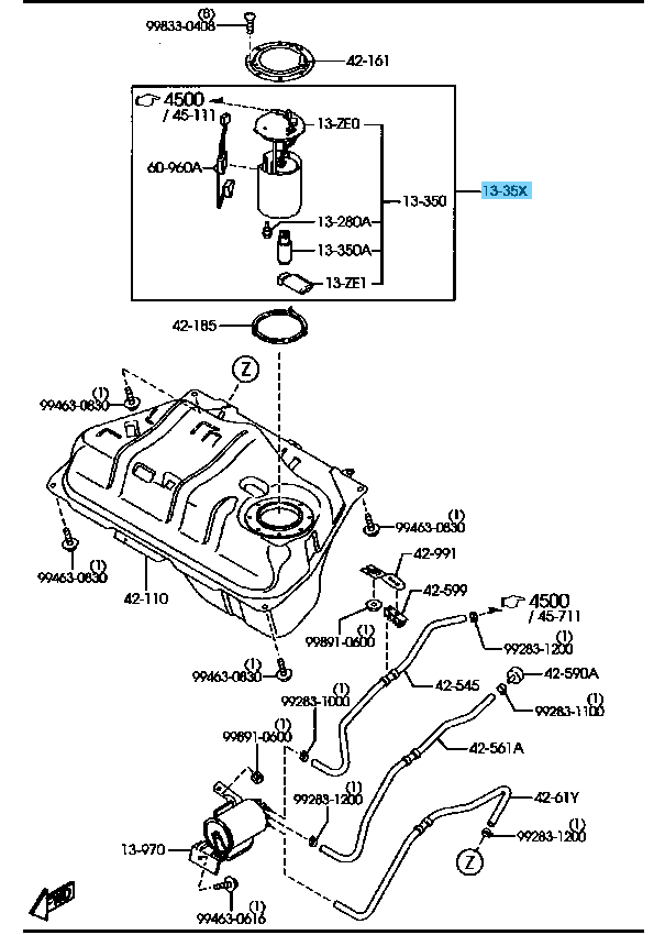 MAZDA MX-5 MIATA NC 2006-2015 Genuine Fuel Pump & Gage LFG7-13-35XA OEM