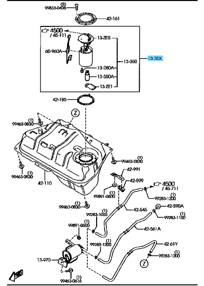 MAZDA MX-5 MIATA NC 2006-2015 Genuine Fuel Pump & Gage LFG7-13-35XA OEM