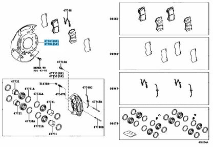 TOYOTA LAND CRUISER 200 LX570 08-15 Genuine Front Disc Brake Dust Cover Set OEM