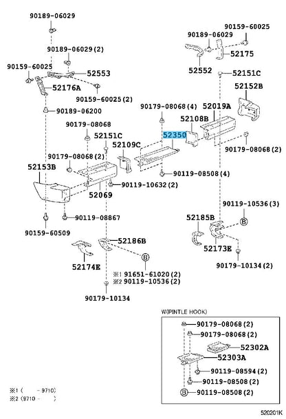 TOYOTA LAND CRUISER FJ73 BJ73 FZJ70 Genuine Rear Bumper Step Assy 52351-60070