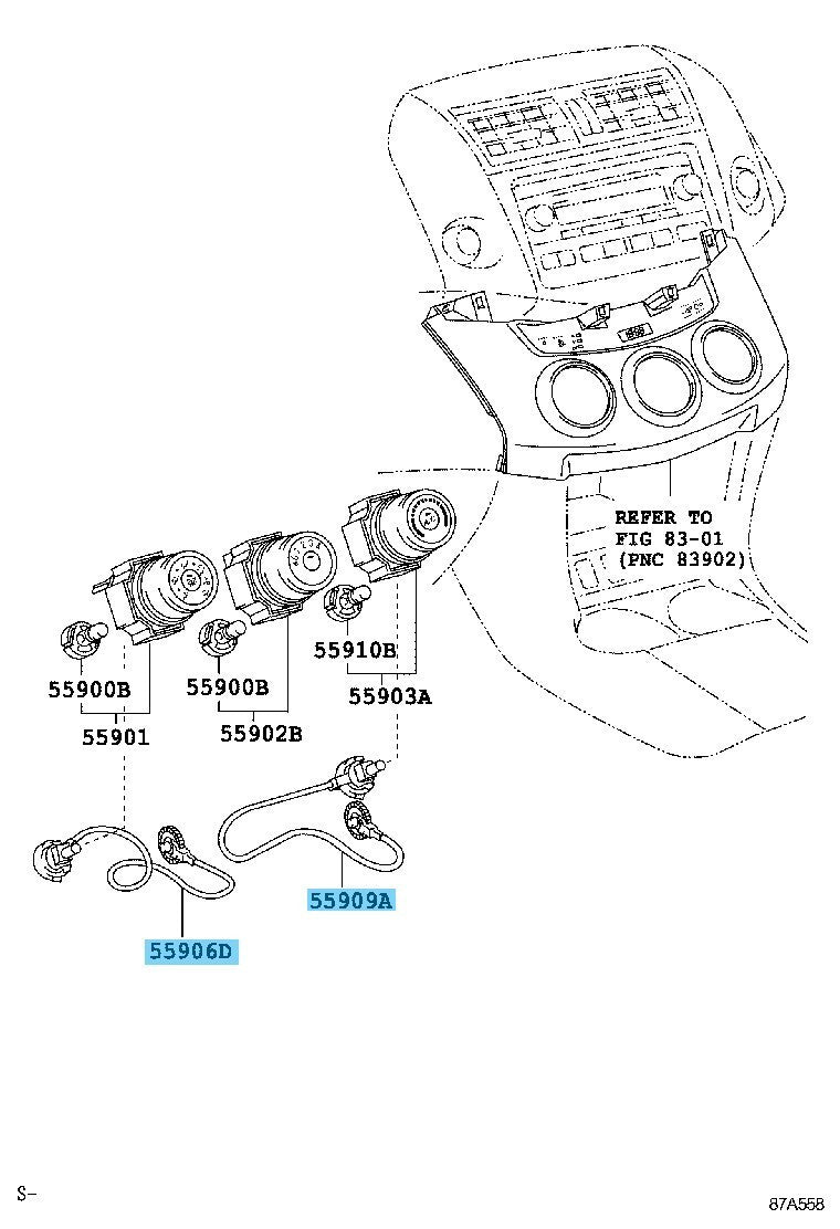 TOYOTA RAV4 ASA3# 06-18 Genuine Heater & Airmix Damper Control Cable Set OME