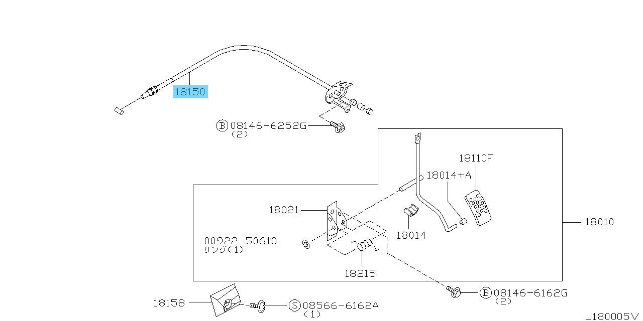 NISSAN SKYLINE R33 R34 GT-R Genuine Accelerator Wire Assy 18201-24U03 OEM