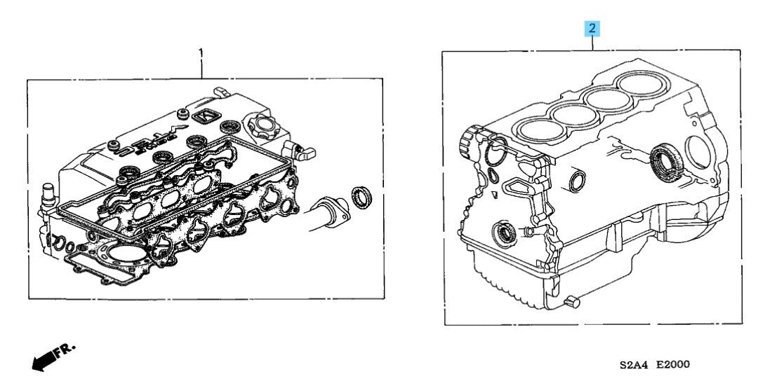 HONDA S2000 AP1 AP2 '00-09 Genuine Cylinder Block Gasket Kit 06111-PCX-020 OEM