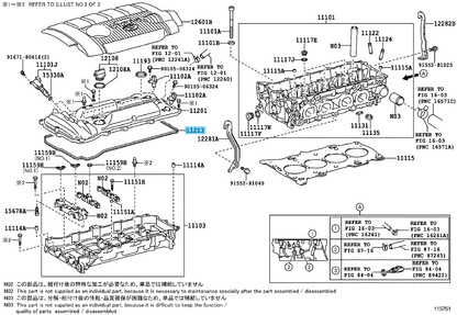 TOYOTA HIGHLANDER ASU50 08-19 Genuine Cylinder Head Cover Gasket 11213-36020 OEM