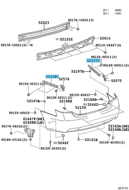 TOYOTA CAMRY GSV40 07-11 Genuine Rear Bumper Side Support NO.2 RH & LH set OEM
