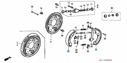 HONDA ACTY TRUCK HA3 89-99 Genuine Rear Brake Shoe R & L 43153-SJ6-023 x4 set