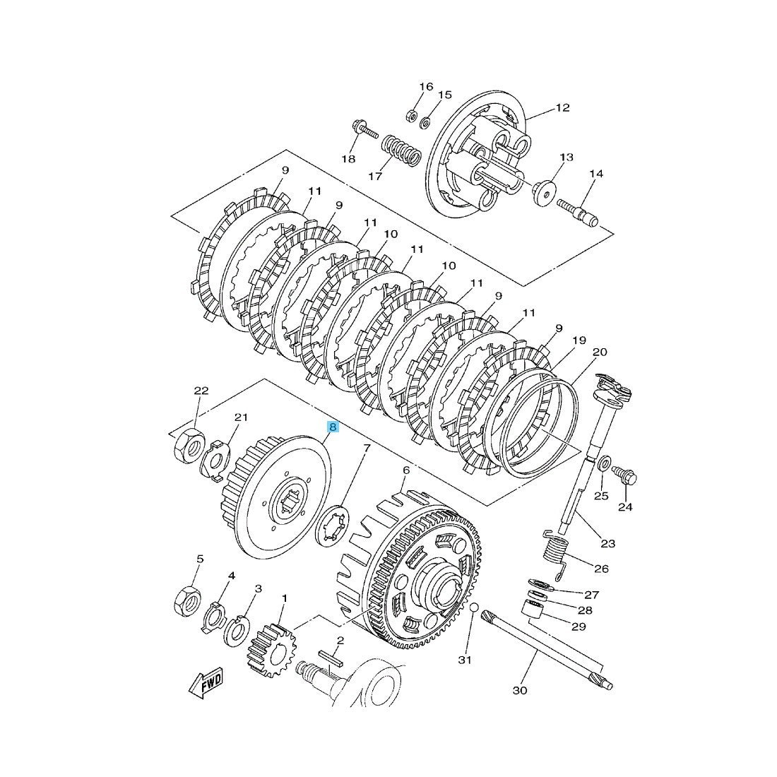 YAMAHA XT250 2008-2024 Genuine Clutch Boss 4GY-16371-01 OEM