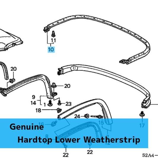 HONDA S2000 AP1 AP2 '00-09 Genuine Hardtop Lower Weatherstrip 85140-S2A-902 OEM