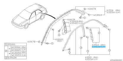 SUBARU IMPREZA WRX GG 2002-2007 Genuine B Pillar Cover Assy LH OEM For Wagons