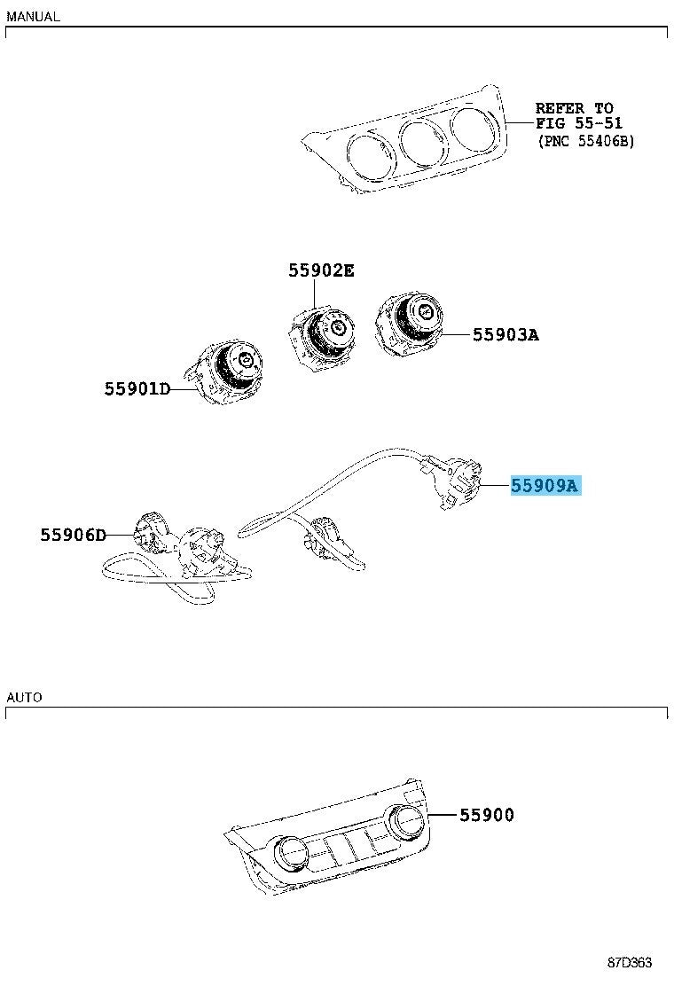 TOYOTA RAV4 ASA3# 06-18 Genuine Airmix Damper Control Cable 55909-26080 OEM