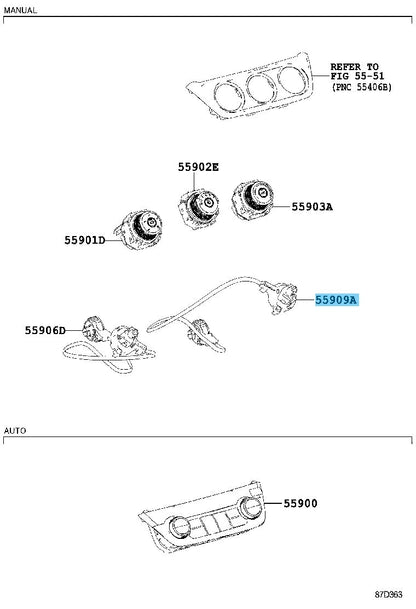 TOYOTA RAV4 ASA3# 06-18 Genuine Airmix Damper Control Cable 55909-26080 OEM