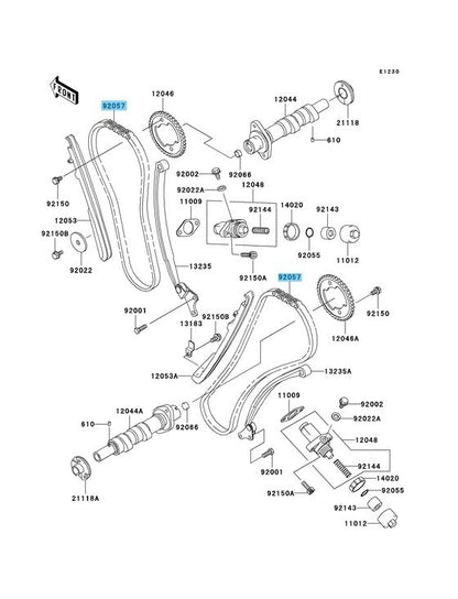 KAWASAKI VULCAN 1500 CLASSIC VN1500 96-08 Genuine Cam Chain 92RH2010 92057-1422