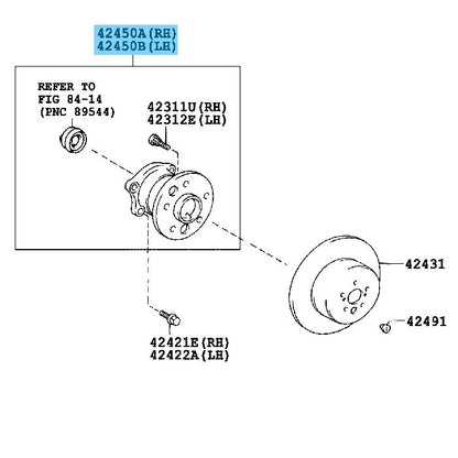 TOYOTA CAMRY ACV40 '02-11 Genuine Rear Axle Hub & Bearing Assy RH & LH Set OEM