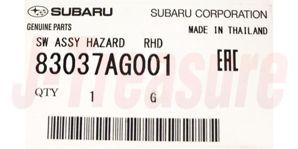 SUBARU LEGACY BL5 BP5 BP9 '03-07 Genuine Hazard Switch 83037AG001 OEM For RHD