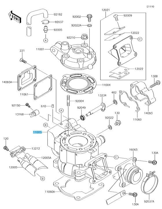 KAWASAKI KX85 2014-2018 Genuine ENGINE CYLINDER 11005-0749 OEM