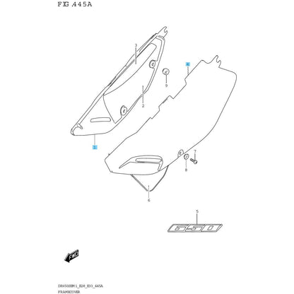 SUZUKI DR650SE '00-01 '08-09 2011 2017 2019 '22-23 Genuine Frame Cover R & L Set