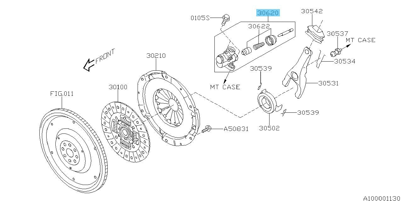 SUBARU IMPREZA GH2 02-09 Genuine Clutch Operate Cylinder Assembly 30620AA111 OEM