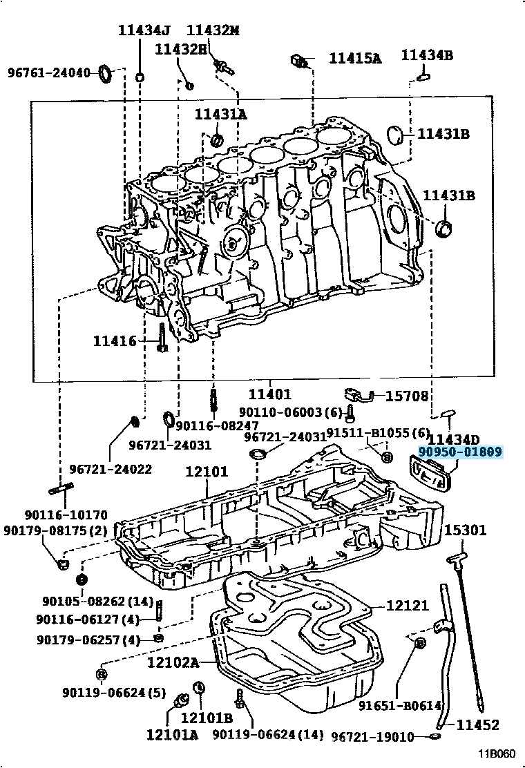 TOYOTA 2JZ-GE 2JZ-GTE Genuine Flywheel Housing Under Cover Plug 90950-01809 OEM