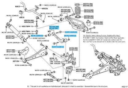 TOYOTA RAV4 ASA3# '07-17 Genuine Rear Upper Control Arm RH & LH W/Bolt & Nut