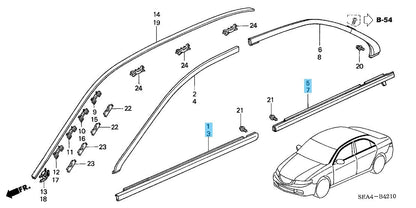HONDA ACURA TSX CL8 04-08 Genuine Front & Rear Door Molding RH & LH set OEM