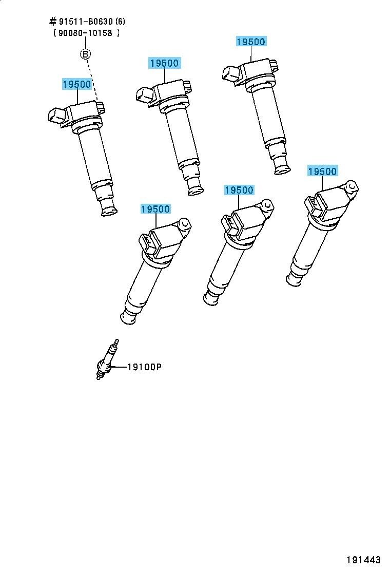 TOYOTA LEXUS ES300 MCV20 MCV30 99-03 Genuine Ignition Coil 90919-02234 x6 set