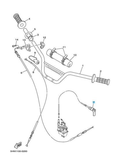 YAMAHA TTR90 2000-2004 Genuine Starter 1 Cable 5HN-26331-00-00 OEM