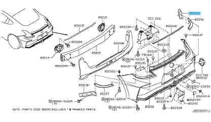 NISSAN 370Z Z34 '09-16 Genuine Rear Bumper Side Bracket RH 85222-1EA0B OEM