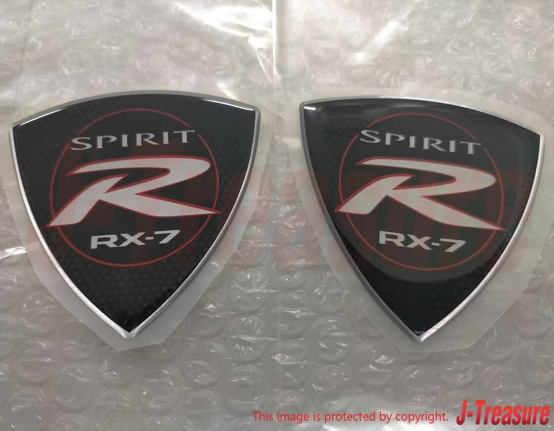 MAZDA RX-7 FD3S Genuine SPIRIT R Fender Side Emblem Badge Ornament 2pcs Set OEM