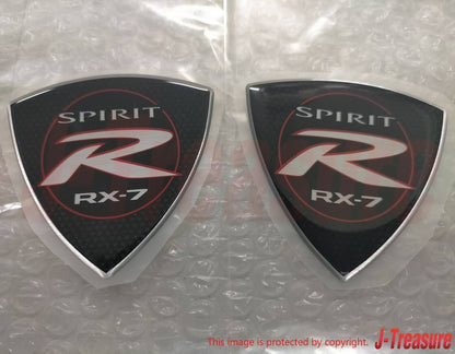 MAZDA RX-7 FD3S Genuine SPIRIT R Fender Side Emblem Badge Ornament 2pcs Set OEM