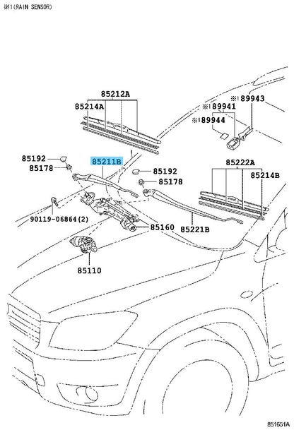 TOYOTA RAV4 ACA31 ACA33 GSA33 Genuine Front Wiper Arm RH 85211-42100 OEM RHD