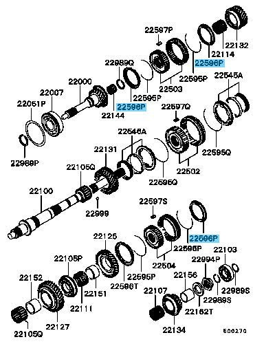 MITSUBISHI MONTERO SPORT K85W '97-98 Genuine M/T Synch Ring MR111956 x2 Set OEM