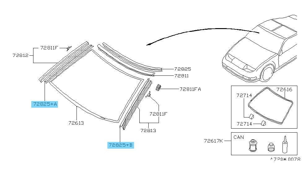 NISSAN 300ZX Z32 '90-96 Genuine F/Windshield Moulding Fastener RH & LH Set OEM