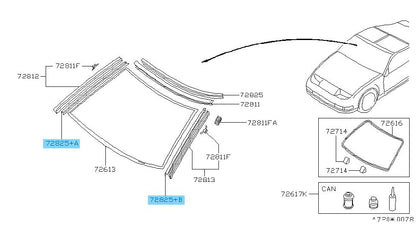 NISSAN 300ZX Z32 '90-96 Genuine F/Windshield Moulding Fastener RH & LH Set OEM