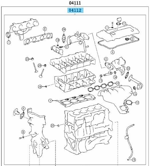 TOYOTA PRIUS ZVW30 2010-2015 Genuine Engine Valve Gasket Kit 04112-37254 OEM