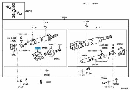 TOYOTA TUNDRA UCK4# 00-06 Genuine Drive Shaft Support Bearing 37230-34030 OEM