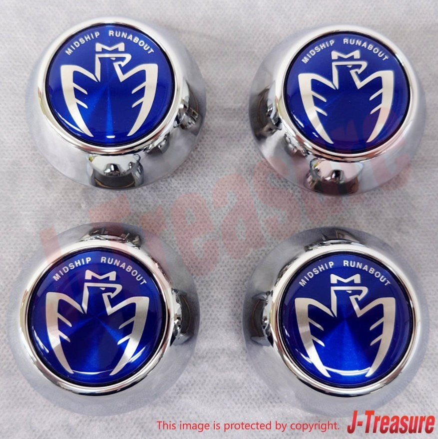 TOYOTA MR2 Spyder MR-S ZZW30 Genuine MIDSHIP RUNABOUT Wheel Center Cap Blue x4