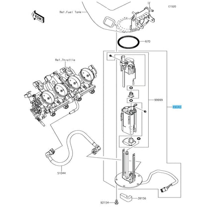 KAWASAKI NINJA ZX-6R ZX600 07-12 ZX636 13-18 Genuine Fuel Pump 49040-0819 OEM