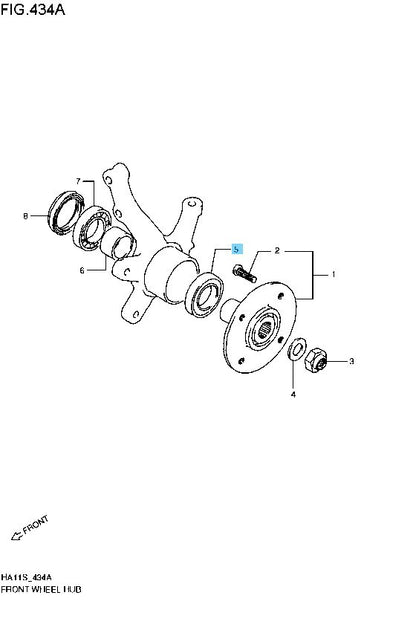 SUZUKI ALTO WORKS HA21S 94-98 Genuine Front Hub Bearing 09262-35032 x2 Set OEM
