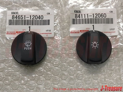 TOYOTA LEVIN TRUENO AE86 Genuine Wiper & Light Control Dial Switch Knob Set OEM