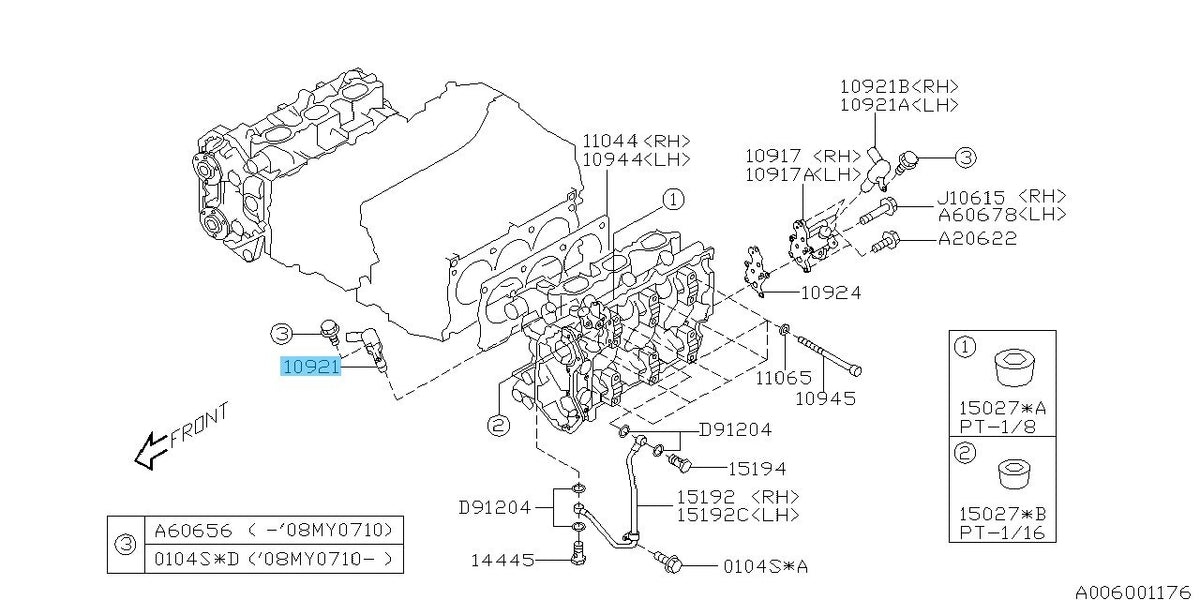 SUBARU FORESTER SH5 06-10 Genuine Oil Control Valve 10921AA080 x2 set OEM