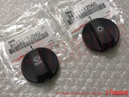 TOYOTA LEVIN TRUENO AE86 Genuine Wiper & Light Control Dial Switch Knob Set OEM