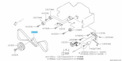 SUBARU IMPREZA WRX STI GD# 2000-2007 Genuine STI Timing Belt ST130284S000 OEM