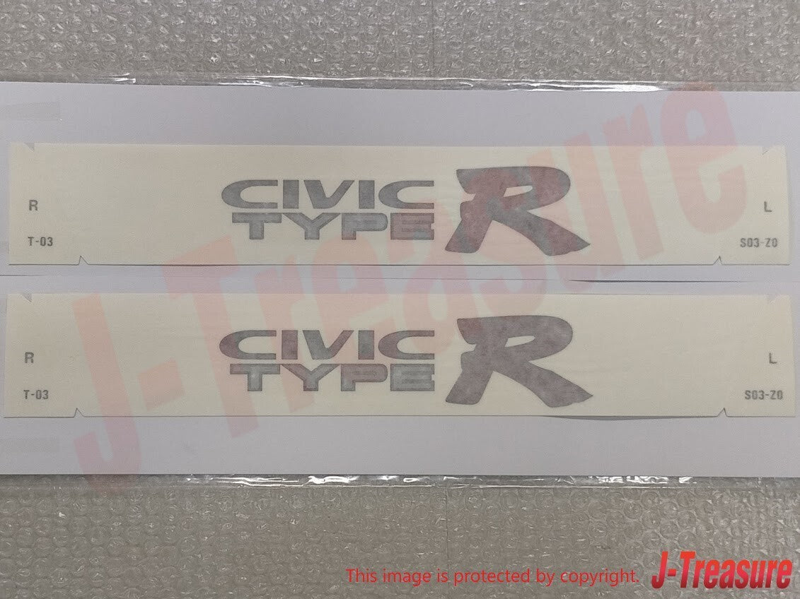 HONDA CIVIC TYPE-R EK9 Genuine Rear Side Fender Silver Decal Sticker x2 Set OEM