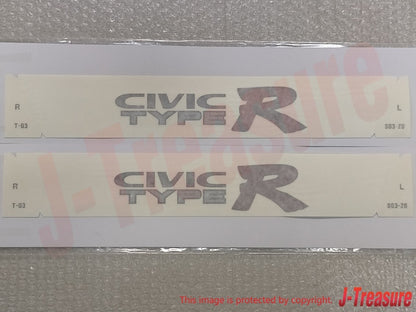HONDA CIVIC TYPE-R EK9 Genuine Rear Side Fender Silver Decal Sticker x2 Set OEM