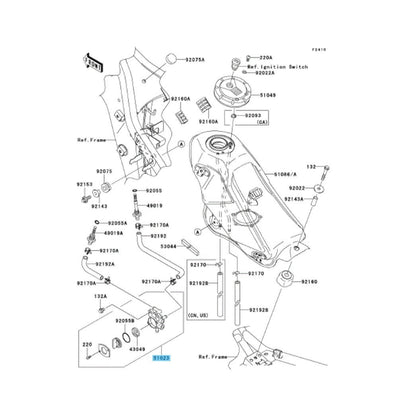 KAWASAKI KLX250S '06-07 '09-14 KLX250SF '09-10 Genuine Fuel Tap Assy 51023-0741