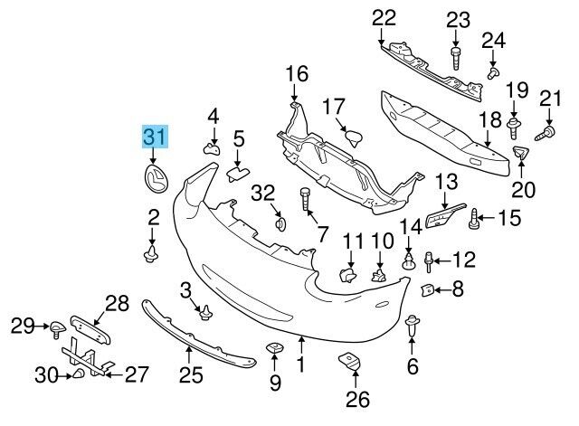 MAZDA MX-5 MIATA NB6C 99-00 Genuine Front Bumper Emblem NC10-51-731 OEM