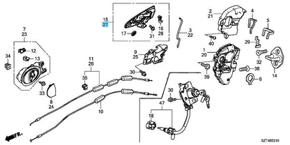 HONDA CR-Z ZF1 11-15 Genuine Left Door Out Set Handle Assy 72181-SZT-003ZG OEM