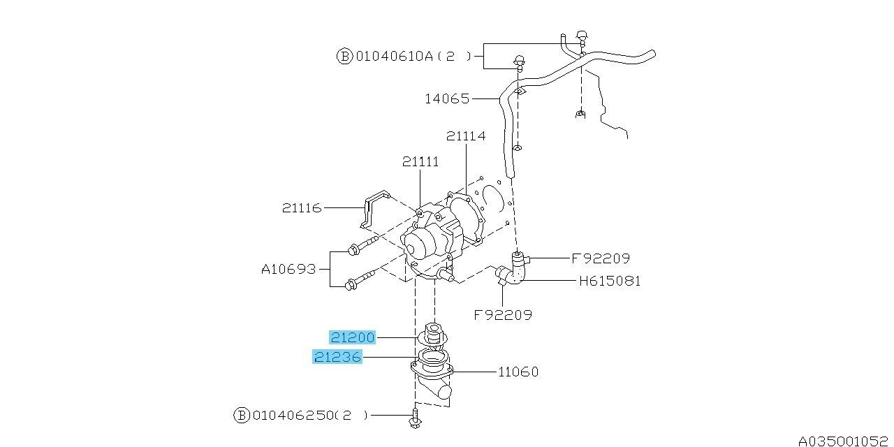 SUBARU LEGACY BD# 90-09 15-19 Genuine Thermo & Gasket set 21200AA072 21236AA010