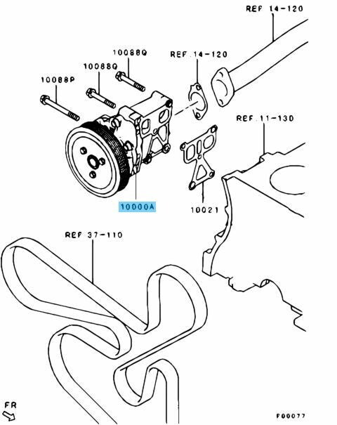MITSUBISHI LANCER EVO 10 CZ4A 08-15 Genuine Water Pump Assy 1300A083 OEM