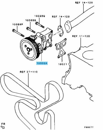MITSUBISHI LANCER EVO 10 CZ4A 08-15 Genuine Water Pump Assy 1300A083 OEM